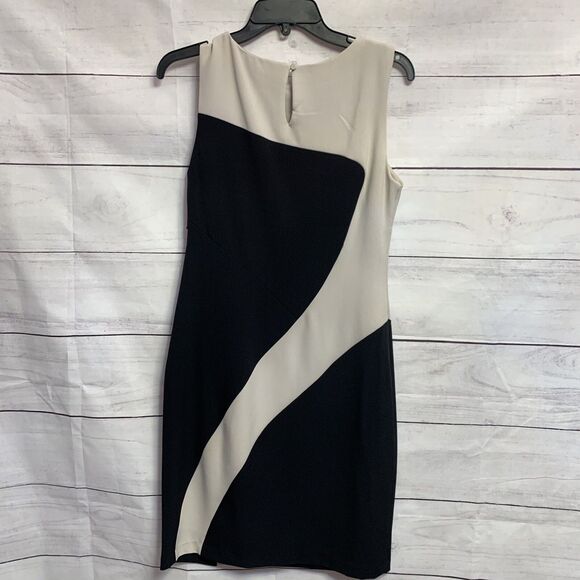 Sandra Darren Dress Sheath Small 4 6 party wedding Cocktail Zipper color-block - Picture 6 of 12